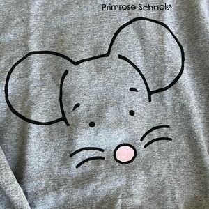Primrose Schools Mia The Mouse Mascot Gray Gilden Sweatshirt Size L Unisex